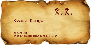 Kvasz Kinga névjegykártya